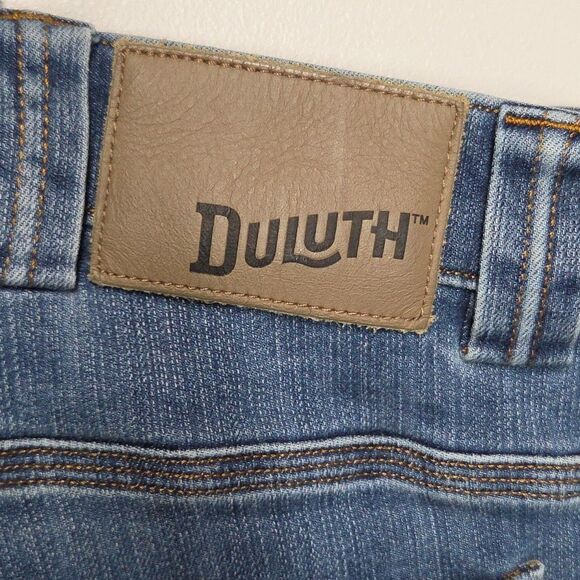 Duluth Trading Co. Mens 44X34 Med Wash Straight Leg Heavy Duty Work Blue 1 - Picture 5 of 9